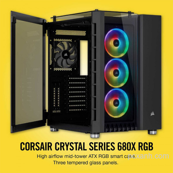 VỎ CASE CORSAIR  680X RGB TG (MID TOWER/MÀU ĐEN)