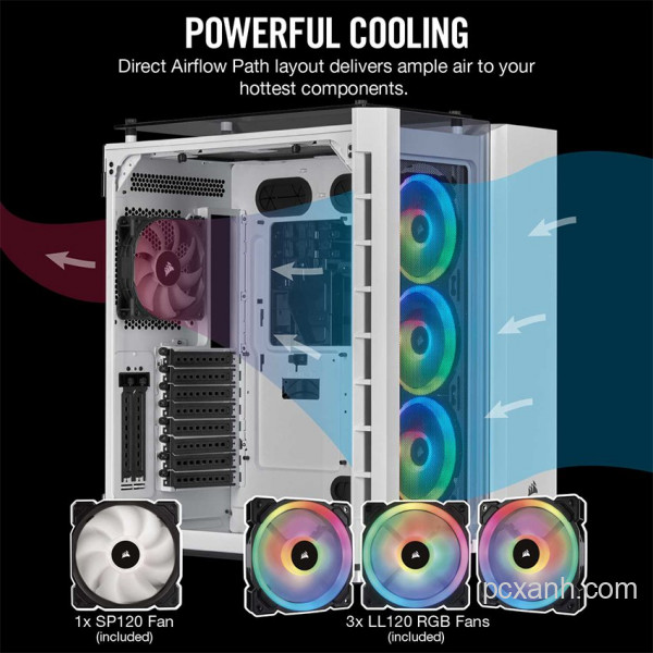 VỎ CASE CORSAIR  680X RGB TG (MID TOWER/MÀU TRẮNG)