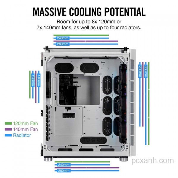 VỎ CASE CORSAIR  680X RGB TG (MID TOWER/MÀU TRẮNG)