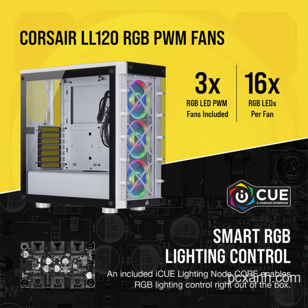 VỎ CASE CORSAIR 465X TG RGB (MID TOWER/MÀU TRẮNG) CC-9011189-WW