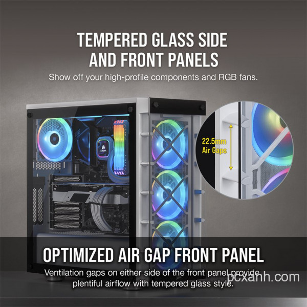 VỎ CASE CORSAIR 465X TG RGB (MID TOWER/MÀU TRẮNG) CC-9011189-WW