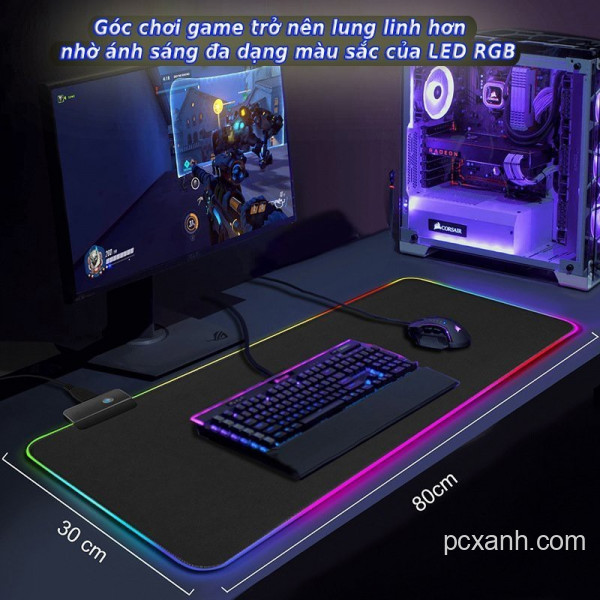 Lót chuột led RGB gaming 80*30*0.4 cm