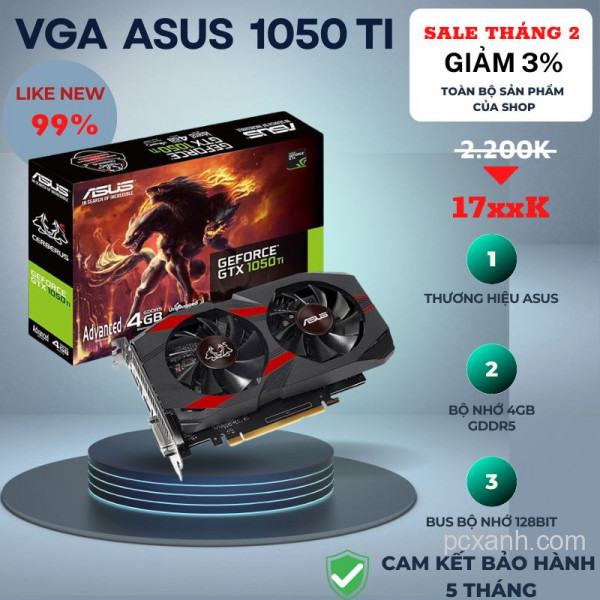 Card màn hình VGA GTX 1050 Ti ASUS cũ